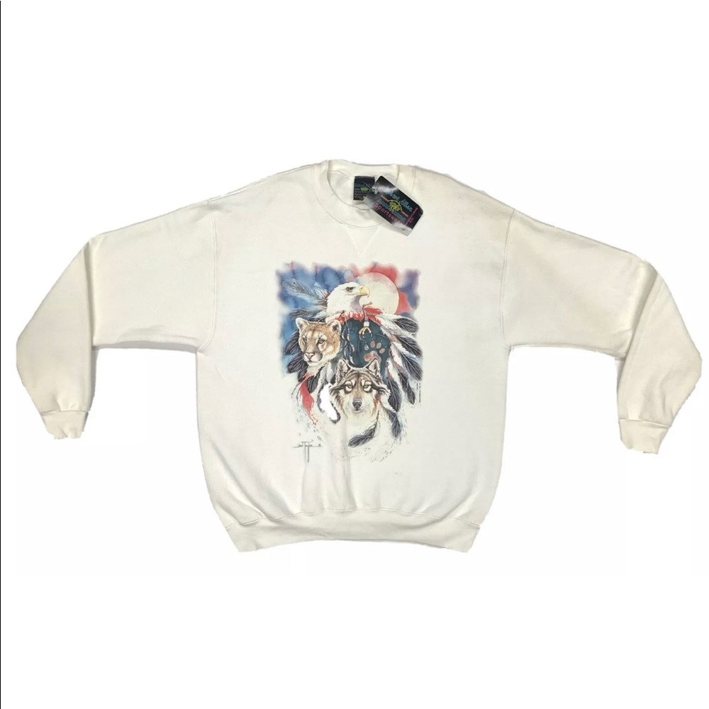 VTG 80s Jan Taylor Tribal Native American Crewneck